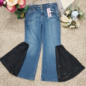3367 Size 12 Levi's 515 Upcycled With Black Eyelet.
